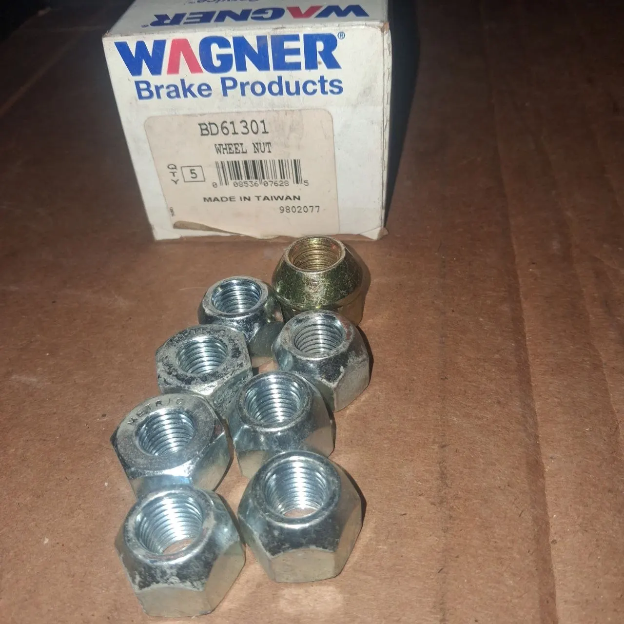 Wagner BD61301 Zinc Lug Nut Lot of 9 M12-1.5 85-88 Chevy Nova Charade NOS
