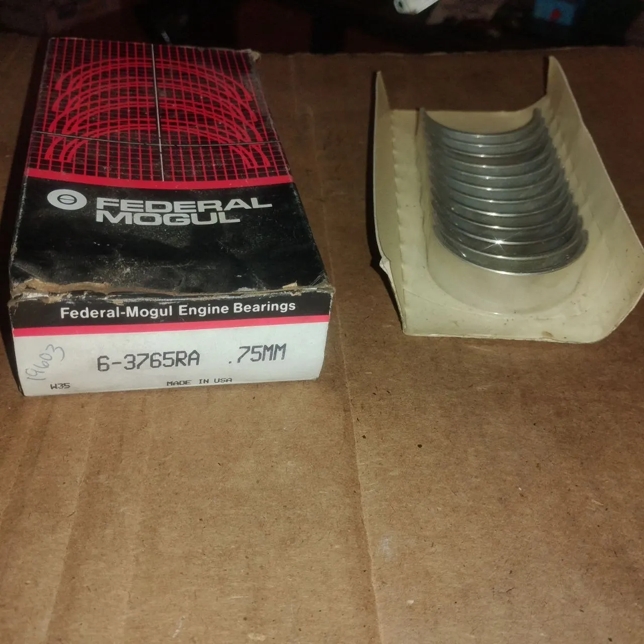 Federal-Mogul 6-3765RA Rod Bearings .75mm NOS 80-89 Celebrity 2.8 3.1