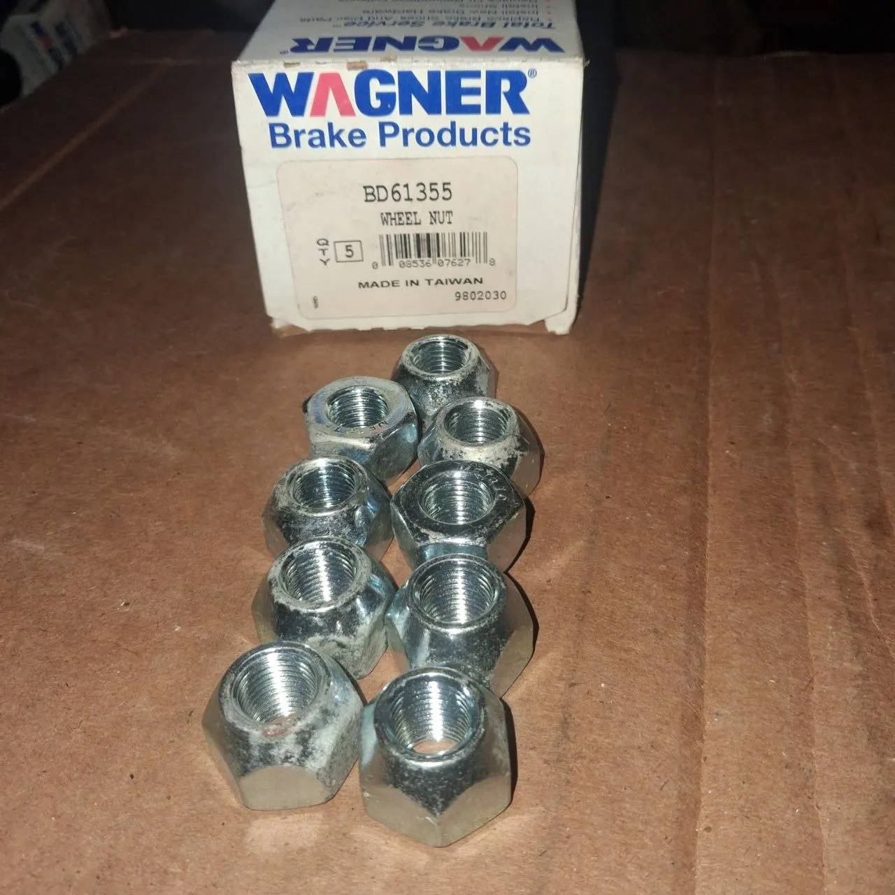 Wagner BD61355 Zinc Lug Nut Lot of 9 M12-1.25 81-94 Nissan 200SX G20 NOS
