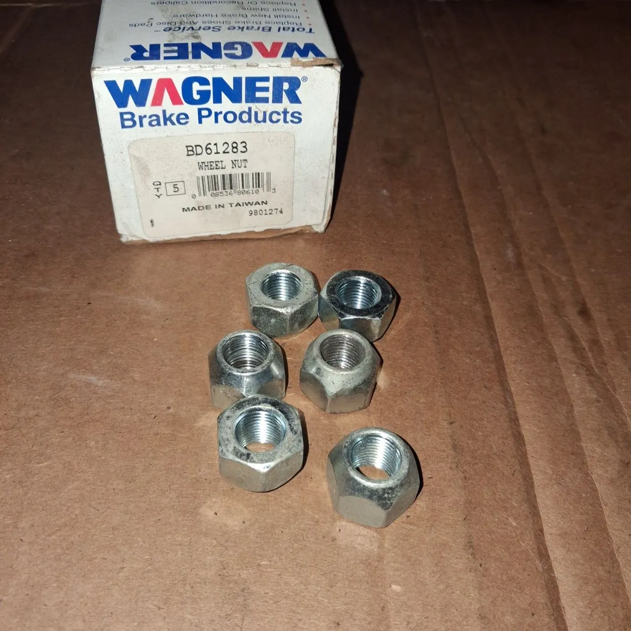 Wagner BD61283 Wheel Lug Nuts Lot of 5 1/2-20 13/16 Electra LeSabre NOS