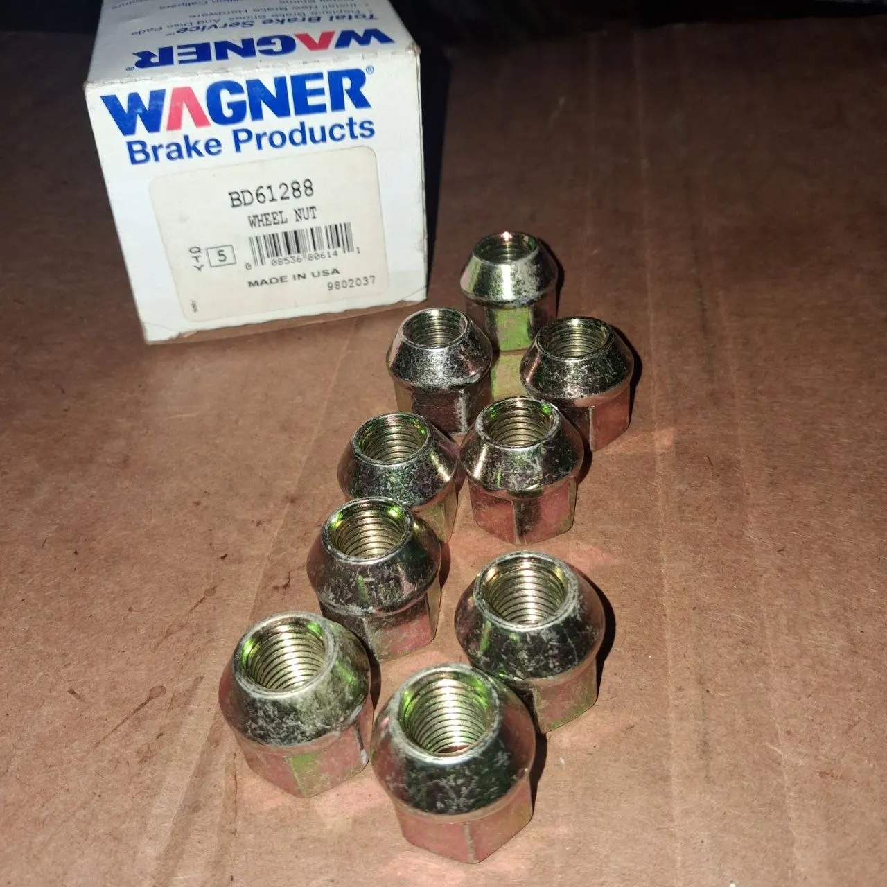 Wagner BD61288 Lug Nut Lot of 9 M12-1.5 23mm 91-94 Buick LeSabre NOS