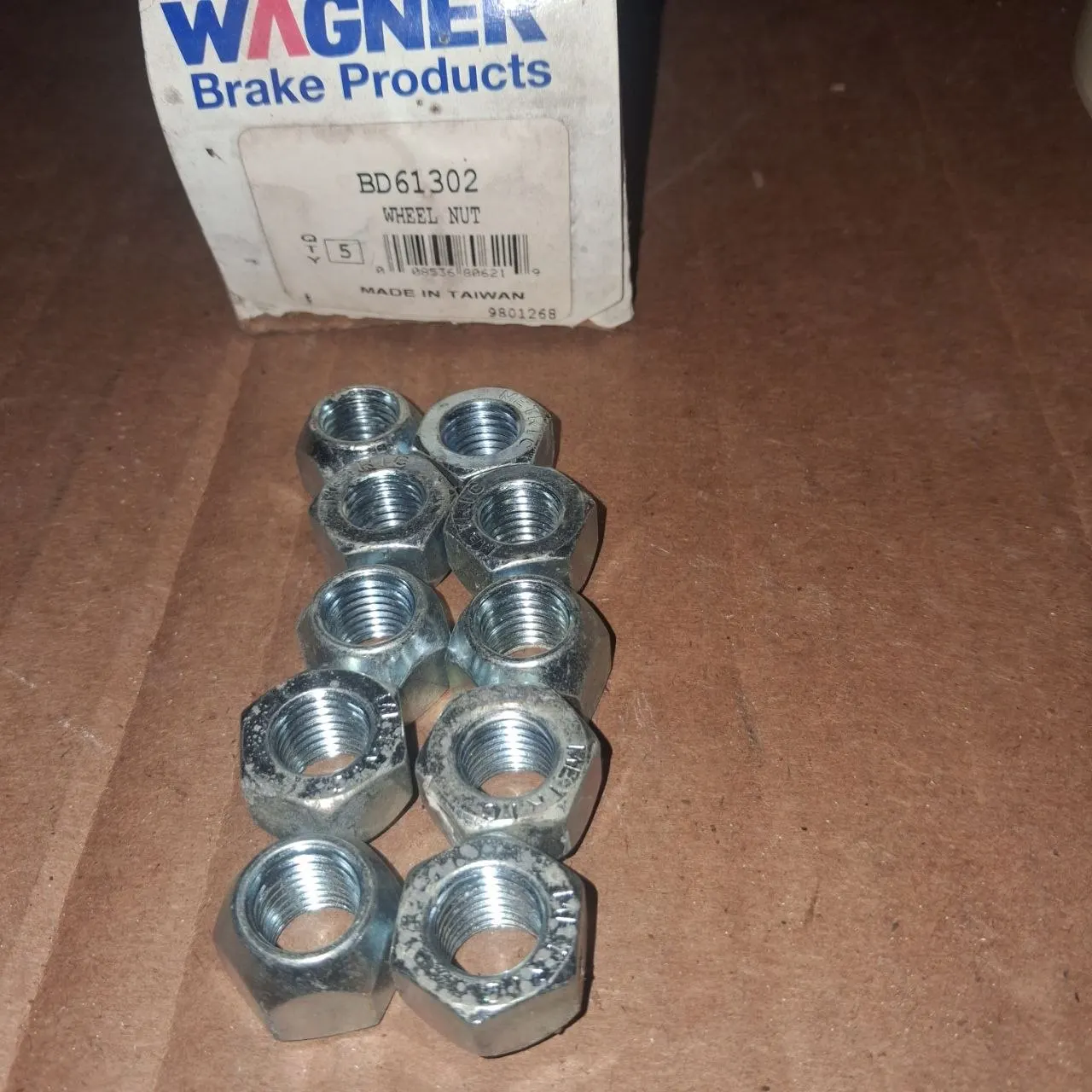 Wagner BD61302 Zinc Lug Nut Lot of 10 M12-1.5 82-94 Buick Century LeSabre NOS
