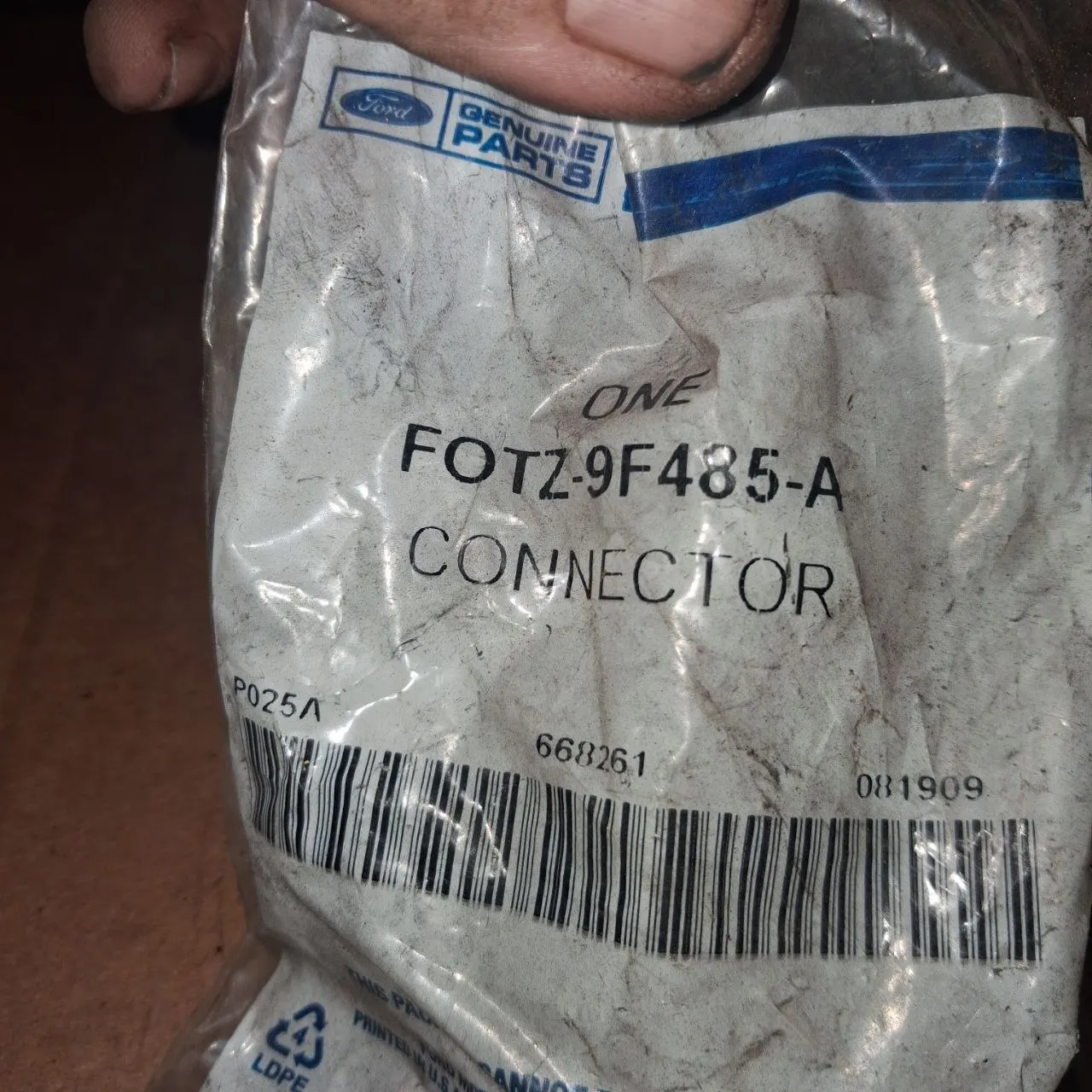 Ford FOTZ-9F485-A EGR Connector 90-96 F-150 Bronco NOS