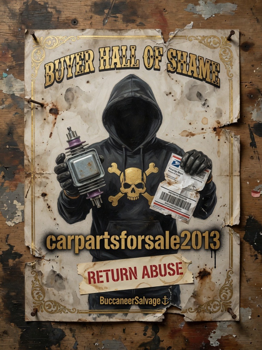 Wanted poster for eBay user carpartsforsale2013