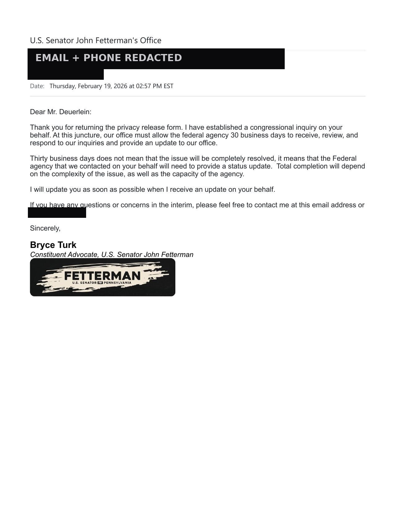 Link to redacted Fetterman inquiry page
