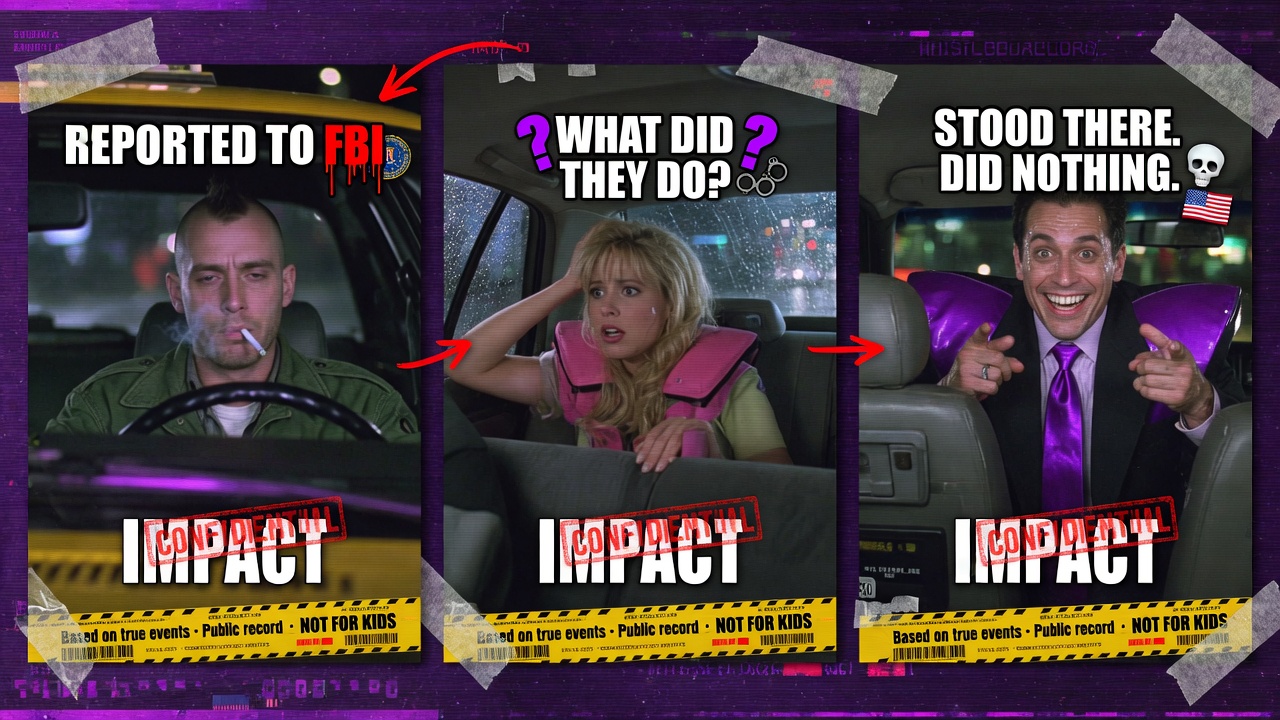 Ukiri to FBI rock meme triptych — reported them; they stood there; did nothing